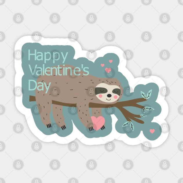 love valentine sloth happy valentines day Sticker by gossiprag